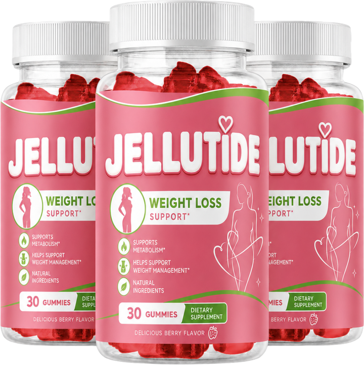 Jellutide weight wellness gummies, three bottles